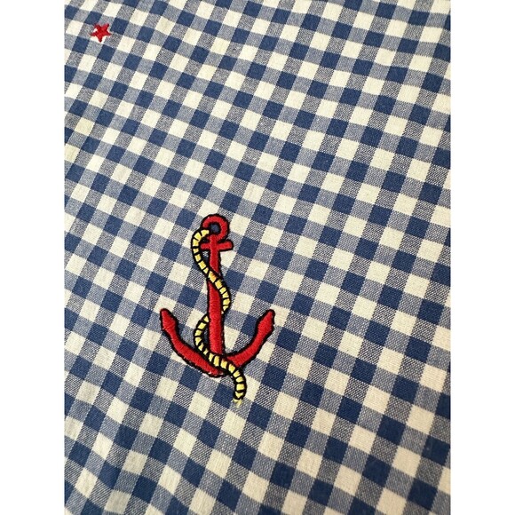 VINTAGE Teddi 1X Womens Top Button Shirt 80s Shoulder Pads Sail Boats GRANNYCORE - Picture 4 of 14